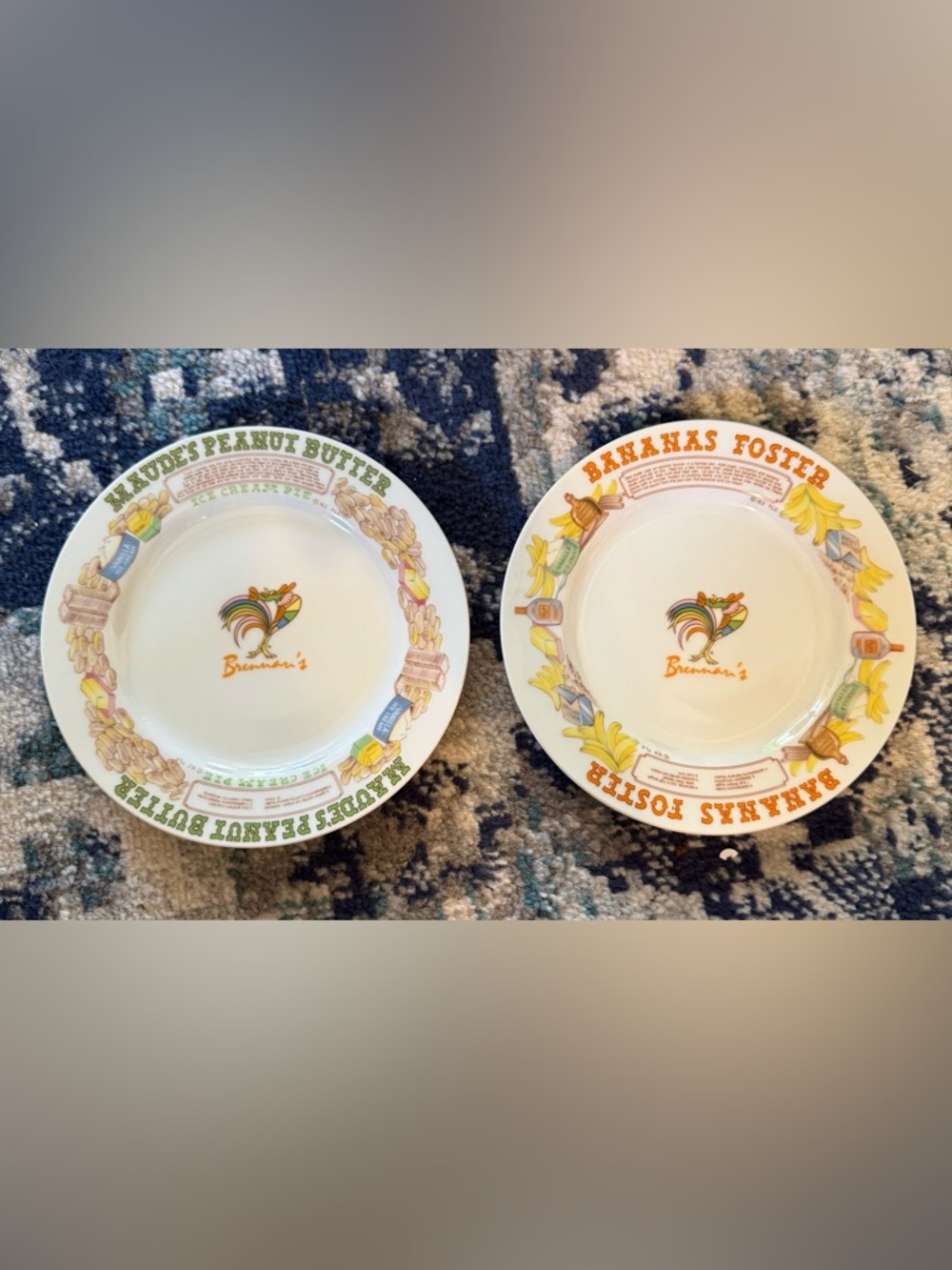 Set of 2 Brennan’s New Orleans, Louisiana plates by L Jungberg Collection